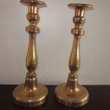 Pair of old bronze candlesticks