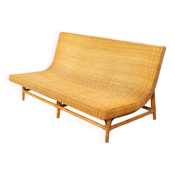 Banquette en rotin, Italie 1970