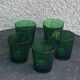 5 glasses in green glass with water or aperitif, made in italy, vintage