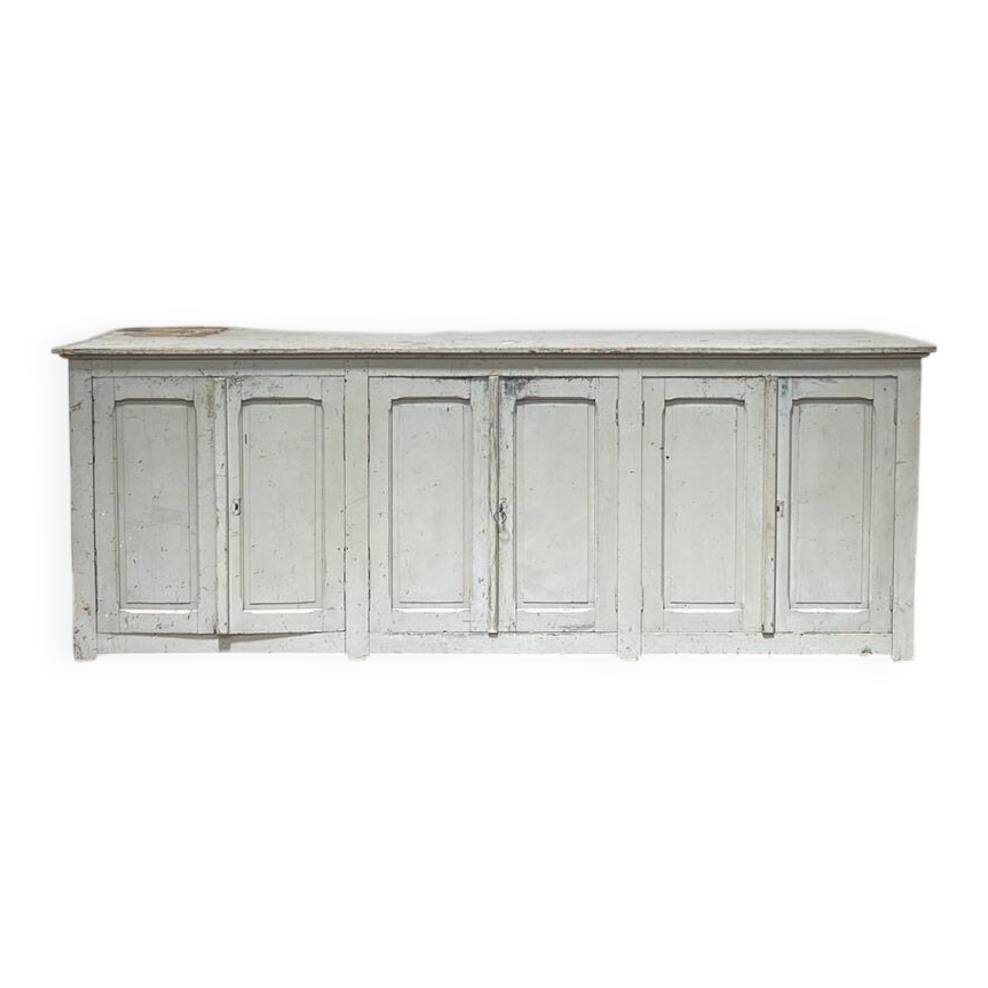 Enfilade vintage patine gris clair