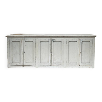 Enfilade vintage patine gris clair