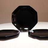 6 black Arcoroc "Octime" dinner plates (set 1)