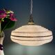 Vintage pendant lampshade in pink Clichy glass with gold trim