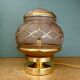Vintage Art Deco globe table lamp in pink and gold glass.