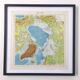 North Pole Arctic Ocean Greenland Iceland vintage map from 1950