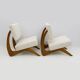 Paire de fauteuils lounge Adrian Pearsall en noyer, style Mid-Century, pour Craft Associates