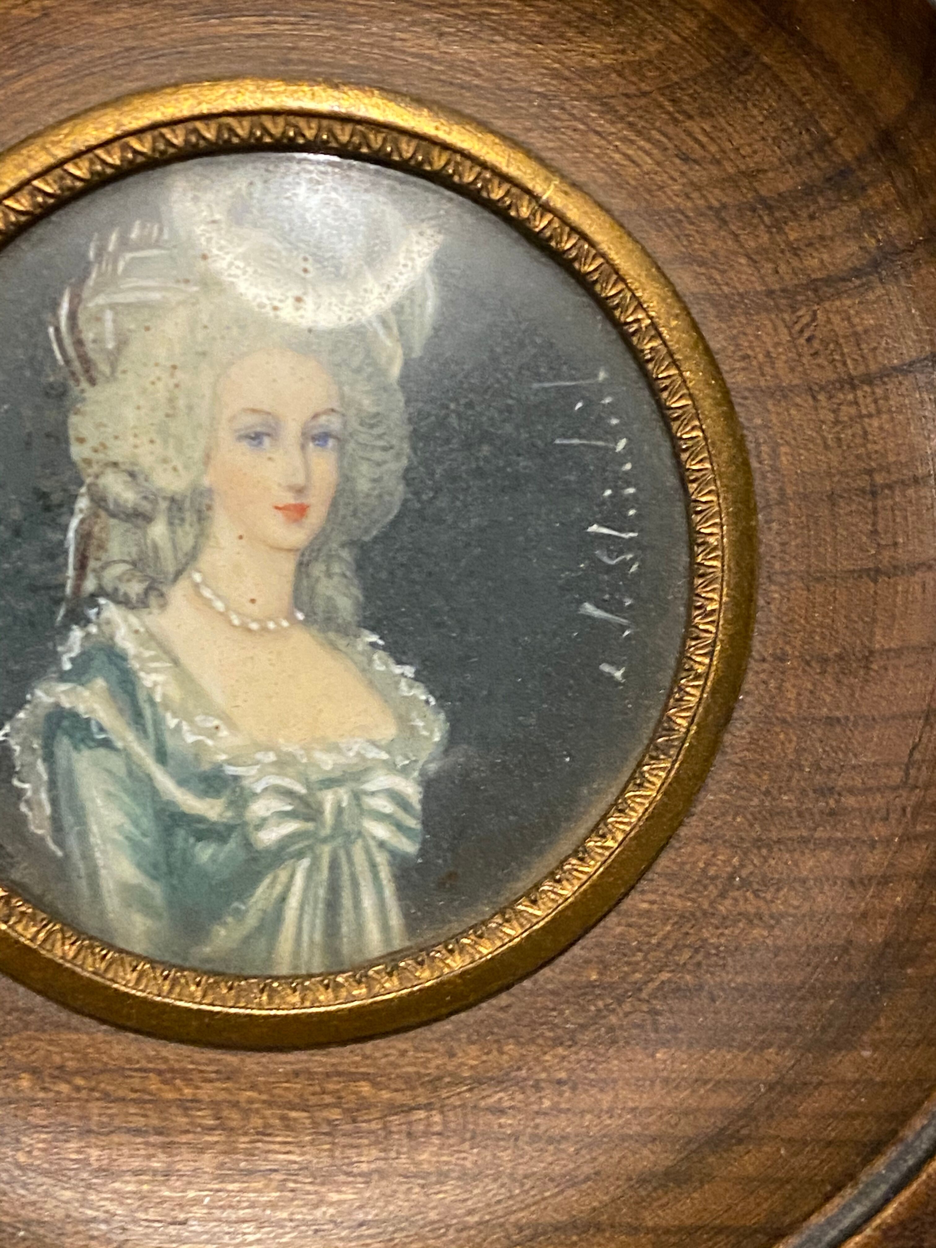 Signed miniature portrait