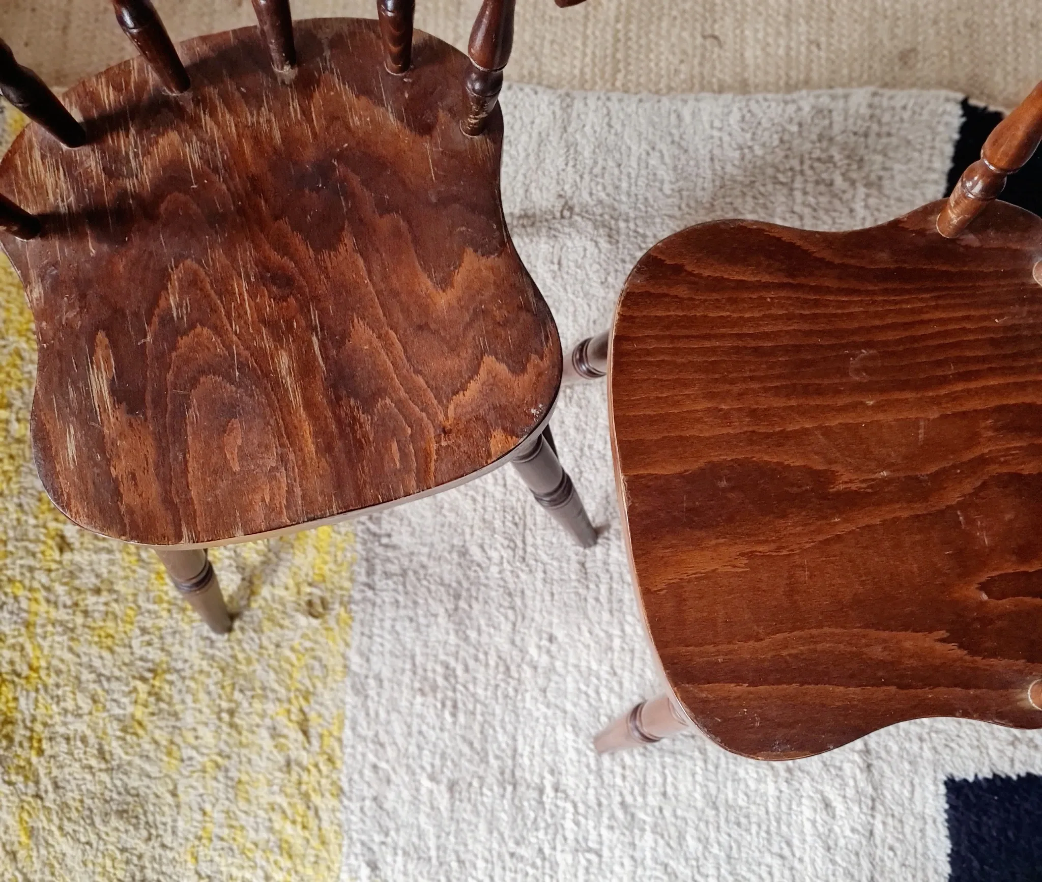 Lot de 4 Chaises Bistrot Western en Bois Massif