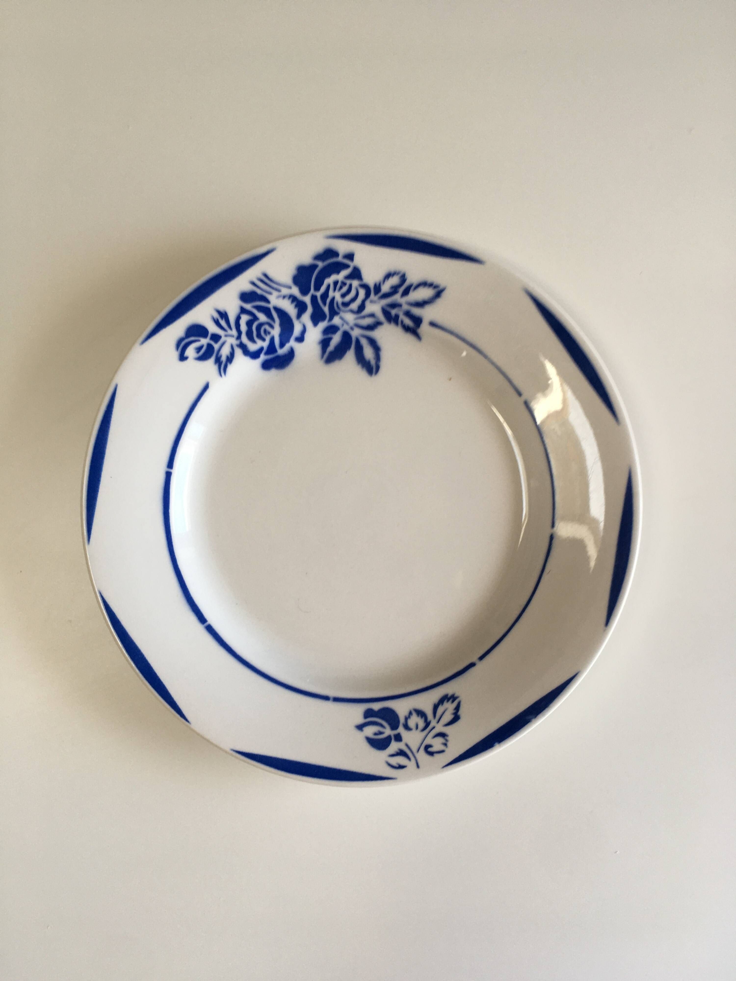 Set of 6 vintage earthenware plates - 1940s-1950s