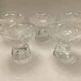 5 alcohol cut crystal glass set