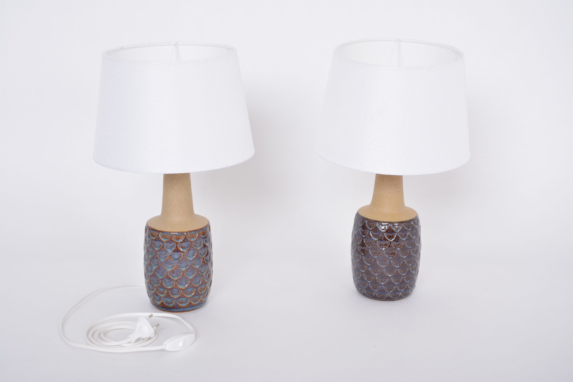 Pair of Mid-Century Handmade Stoneware table lamps  model 3001 by Einar Johansen for Soholm