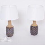 Paire de lampes de table en grès faites à la main, modèle 3001, par Einar Johansen pour Soholm