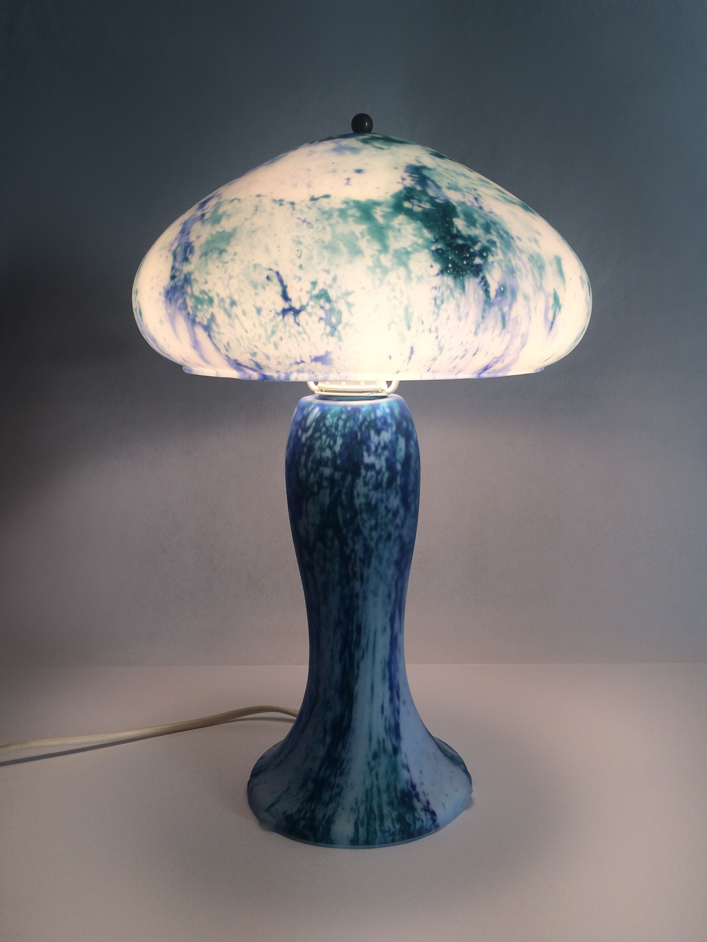Glass paste mushroom lamp, swivel head, years 60
