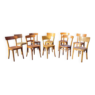 10 bistro chairs, 1950s-60s