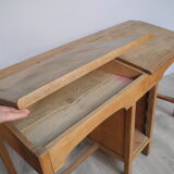 Office with double oak desks