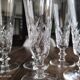 Lot de 6 flûtes à champagne vintage en verre moulé