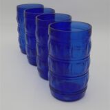 Lot of 4 blue glasses