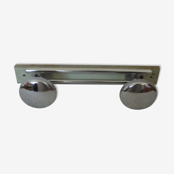 Chrome metal coat rack 2 coat hooks