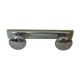 Chrome metal coat rack 2 coat hooks