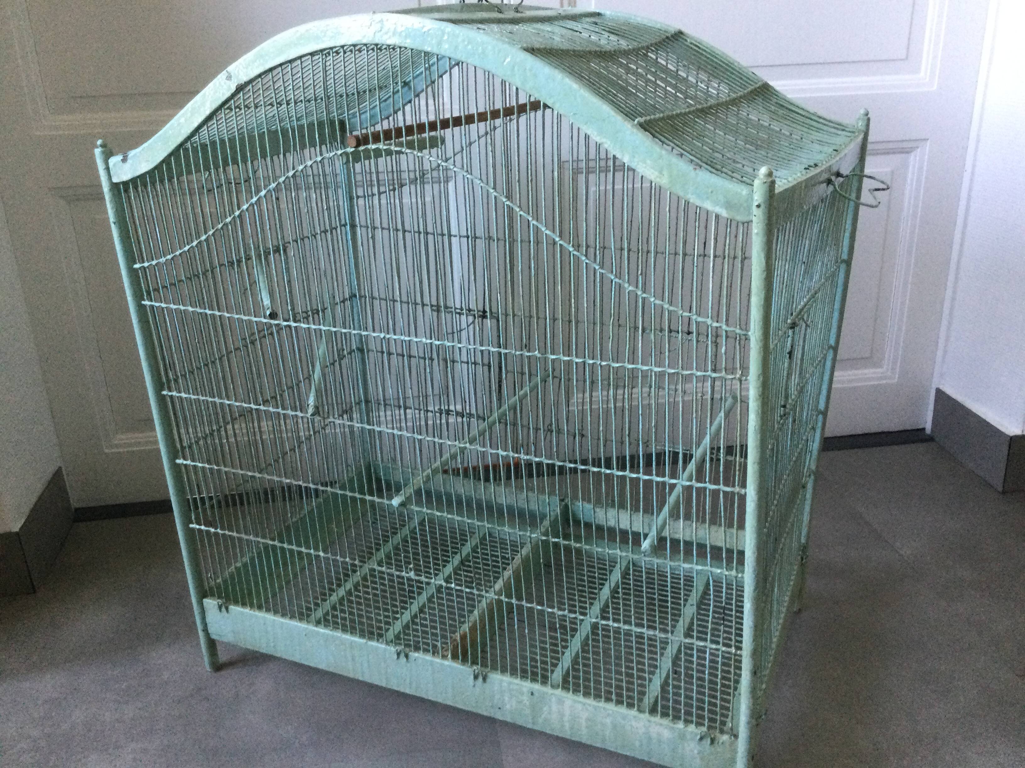 Old wooden and metal birdcage