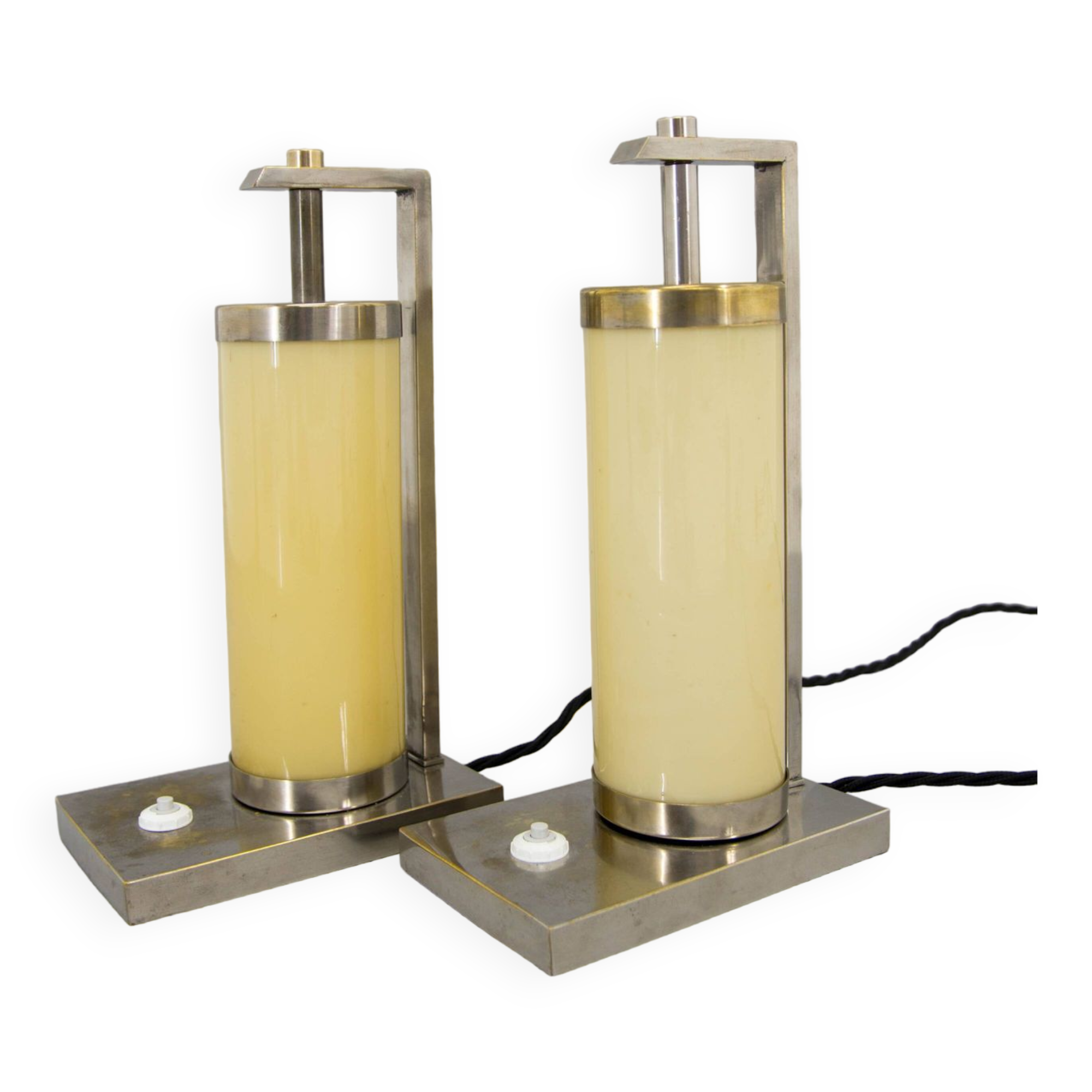 Set of Two Bauhaus / Functionalist Table or Bedside Lamps, 1930s