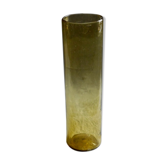 Vase cylindrique en verre ambré