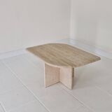 Travertine Coffee or Side Table in Teardrop Shape, Italy 1980s