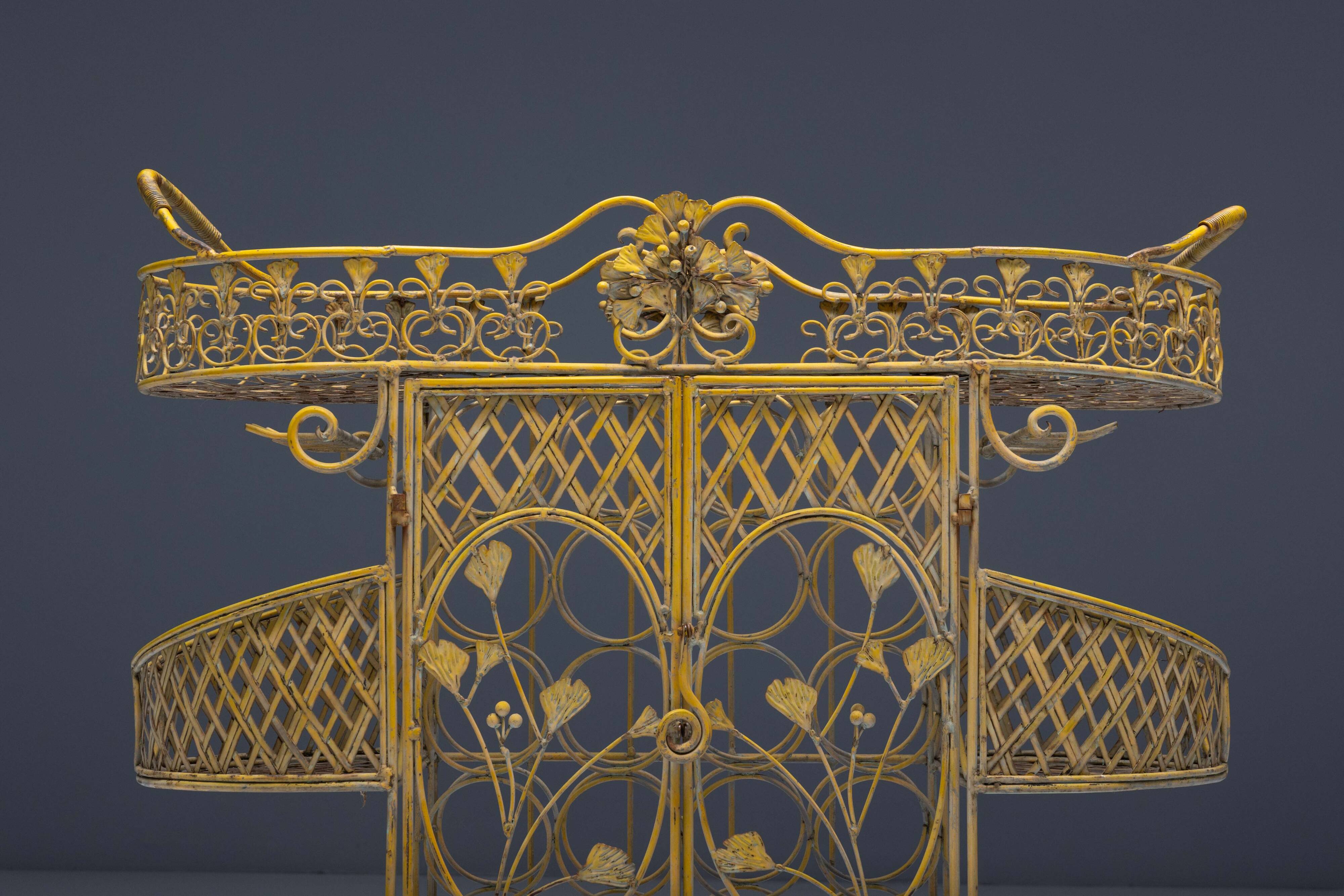 Antique cast iron serving trolley, France, early 20th century