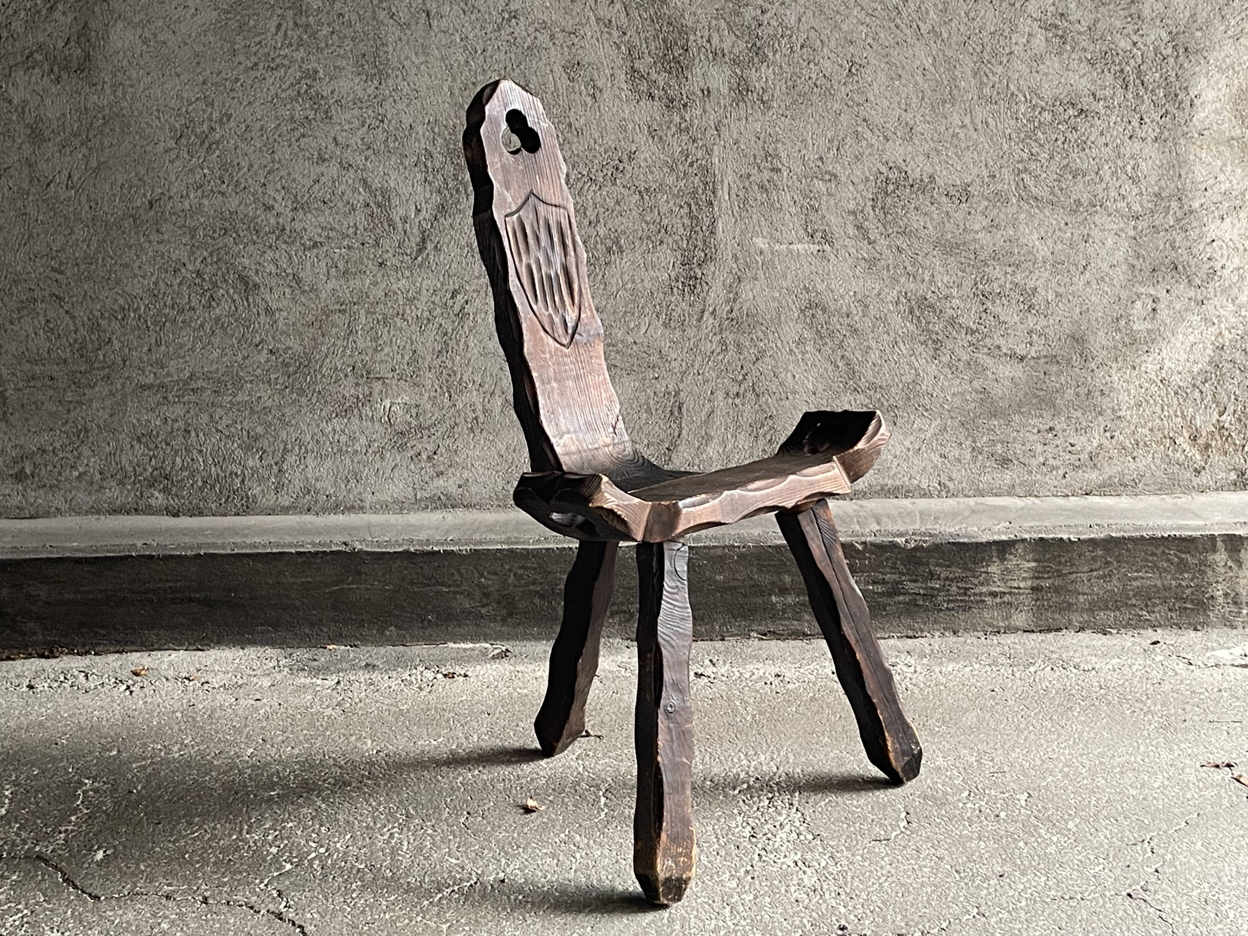 Brutalist tripod chair