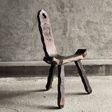 Chaise tripode brutaliste