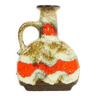 Rare vase à lave grasse en céramique design orange objet de collection d&b 603-25