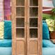 Armoire parisienne vitrée en bois brut, 1940