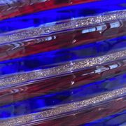 6 verres gobelets d'art Murano spirales tricolores
