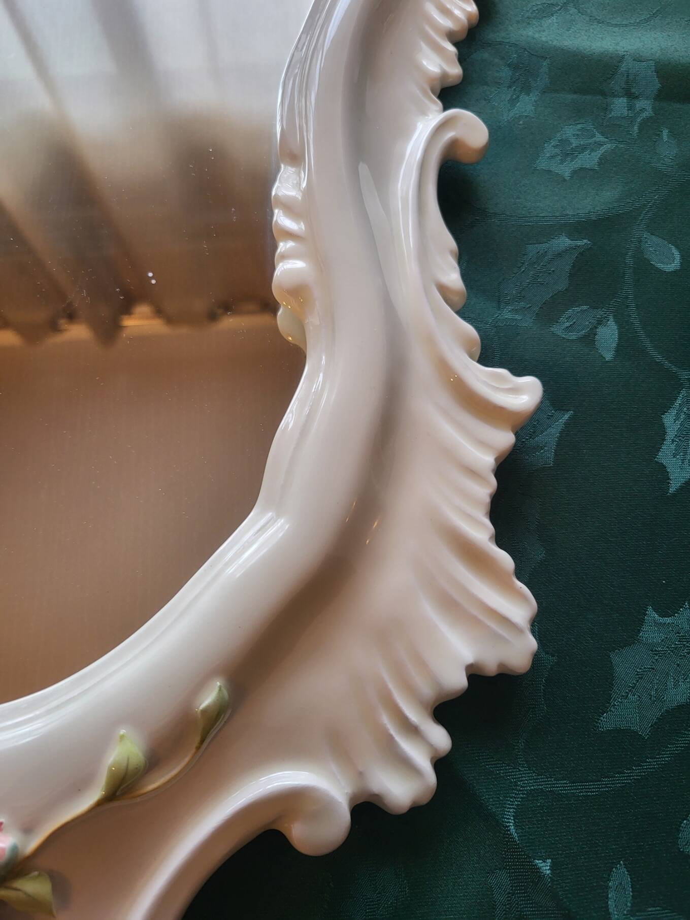 Farnesiana Mirror by Carlo Corvi in ceramic Italy 1950