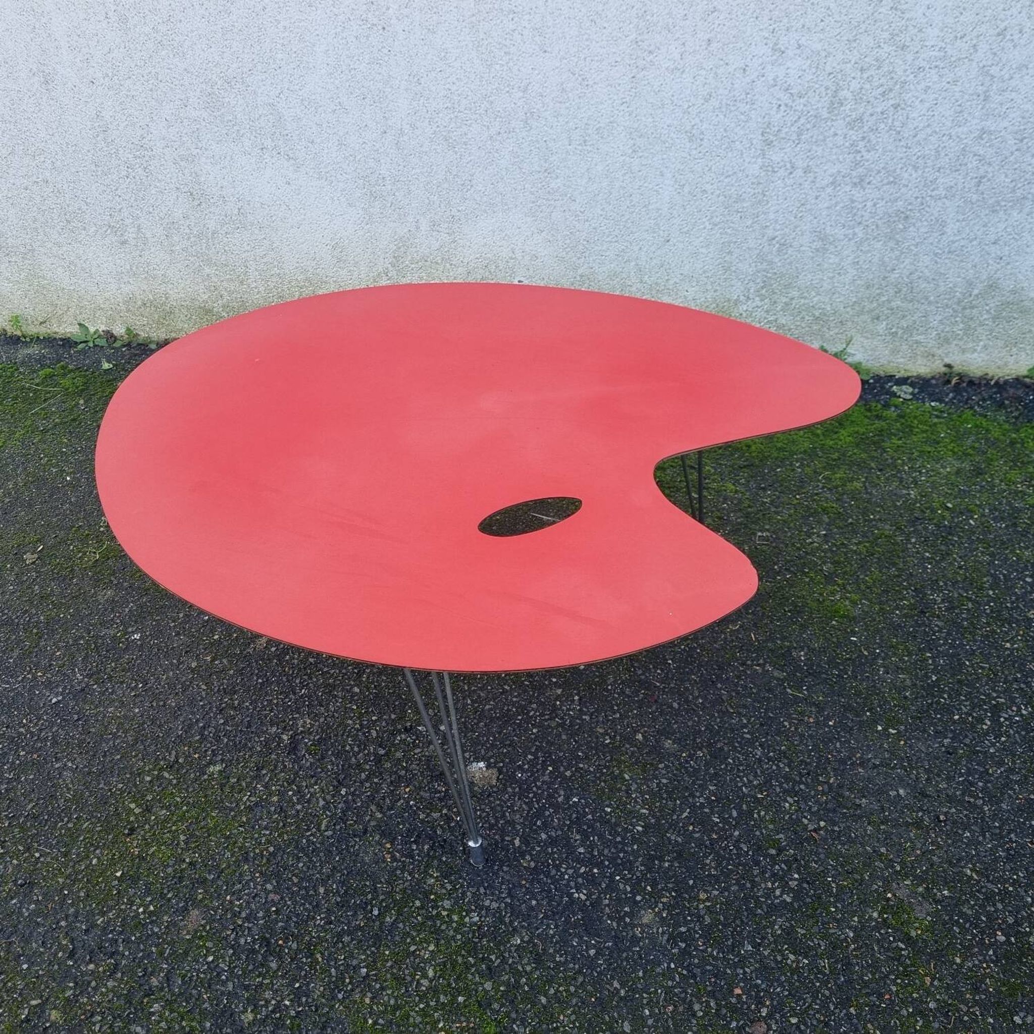 Table formica palette de peintre de 1970