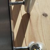 Sculptural vintage 70s chandelier – metal & aluminium – 55 × 26 cm