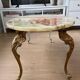 Vintage coffee table in polychrome marble – Louis XV style – Restored