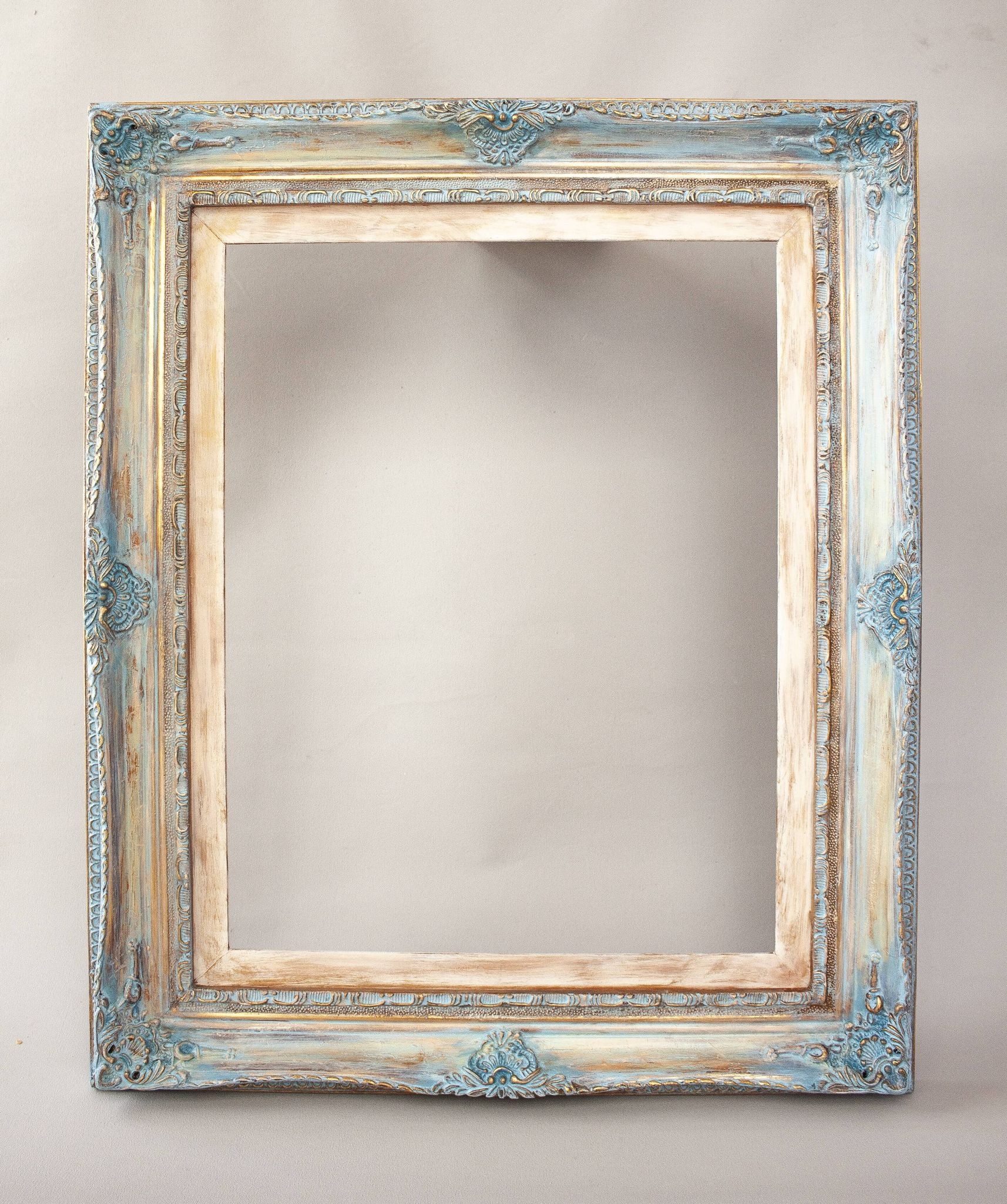 Wooden frame in Louis XV style. Baroque frame. Style of the frame.
