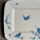 Large rectangular Gien dish in blue ironstone, "Birds" service circa 1870.