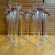Series 9 Champagne Flutes Fine Glass Hand-Painted Floral Decor Vintage #E3