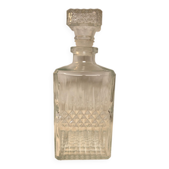 Moulded glass whisky decanter, 1970