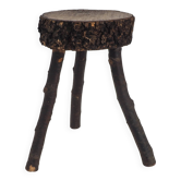 Tabouret en bois rustique fait à la main