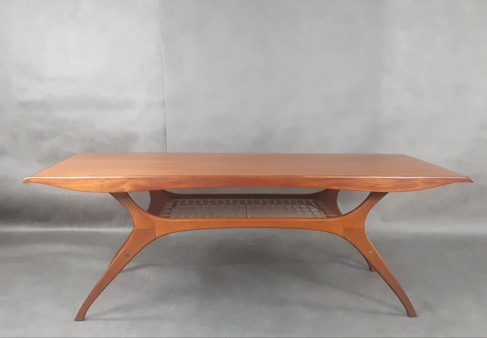 Teak & Fluted coffee table by Olav Laupsa for Sola Møbler, Vintage Norwegian 1960s