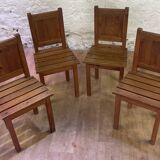 Set of 4 wooden chairs