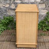 Vintage rattan and woven wicker chest of drawers 1970