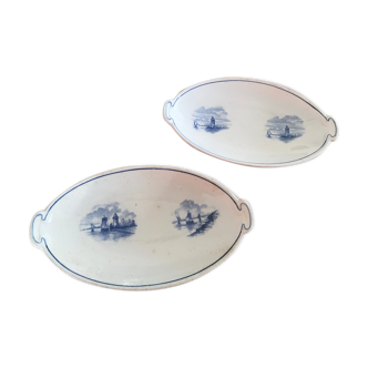 Pair of ravines, Dutch earthenware, early XX