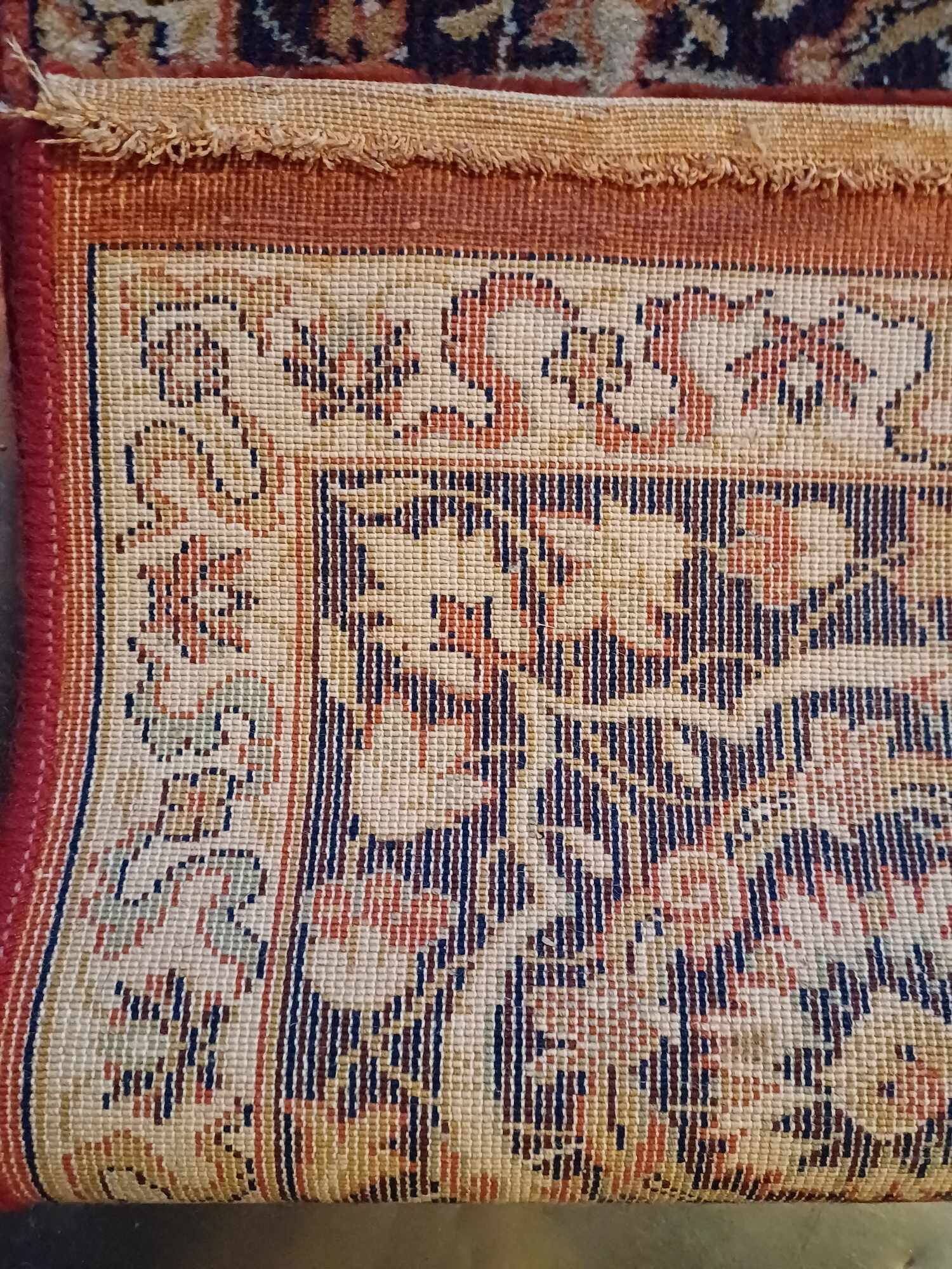 Large Keschan wool rug with cream patina 200x300