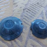 2 ceramic dishes decorated with fish (cups)