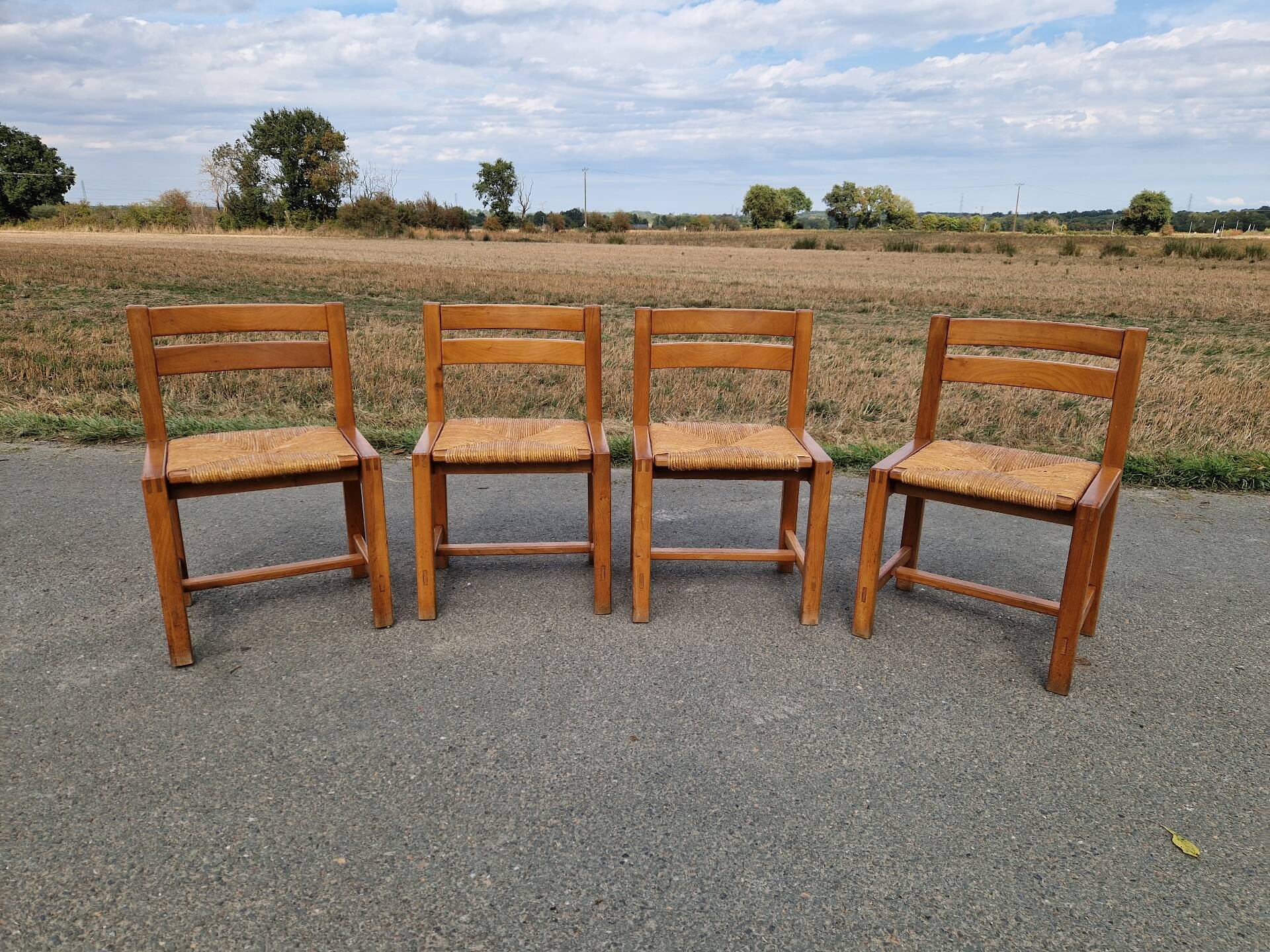 Set of 4 elm chairs from the Regain house.