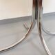 Vintage oval dining table in smoked glass and chrome metal